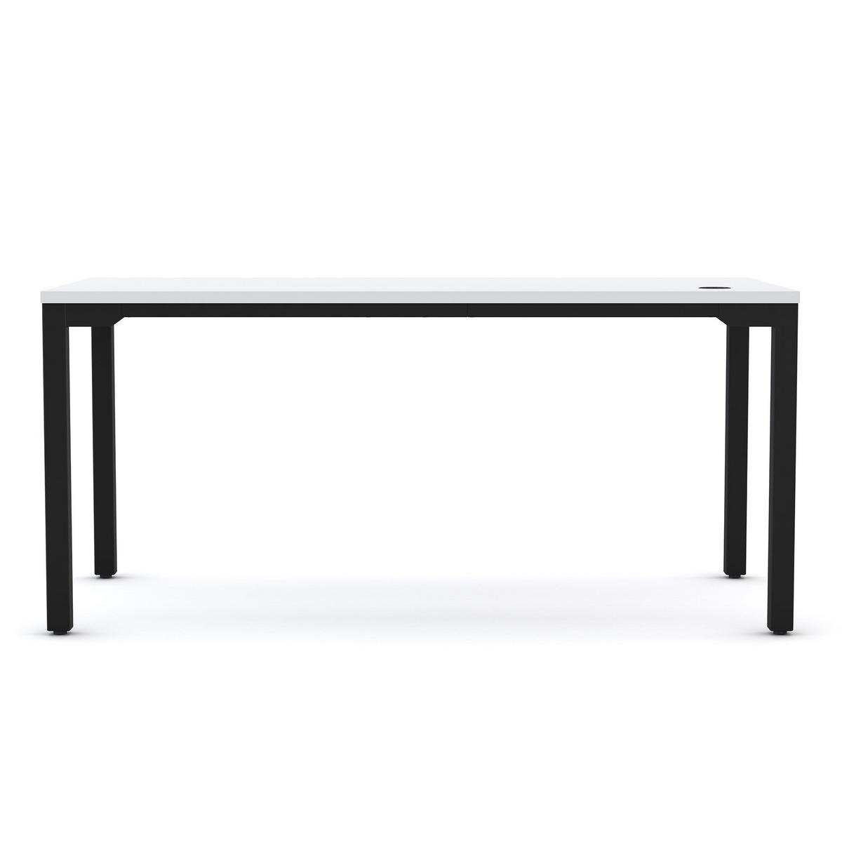 SCHREIBTISCH Höhenverstellbarer Schreibtisch Piacetta Signalweiß Schwarz 180/80/73-118cm - Schwarz/Weiß, Holzwerkstoff/Metall (80/180/125cm) - ASSMANN