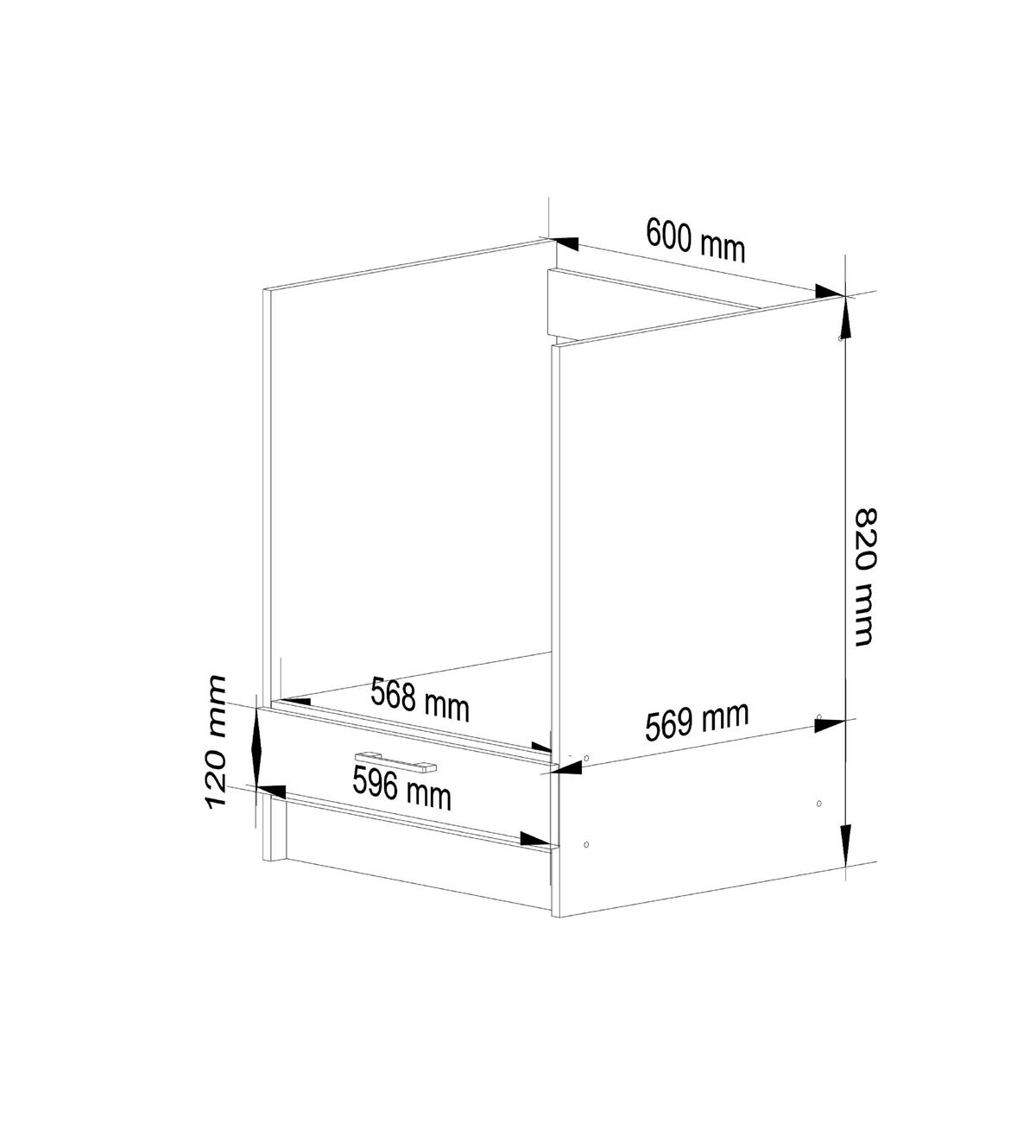 KÜCHENSCHRANK Weiß, Sonoma Eiche 55x60x82cm - Silberfarben/Weiß, Holzwerkstoff/Kunststoff (60/82/55cm) - Akord