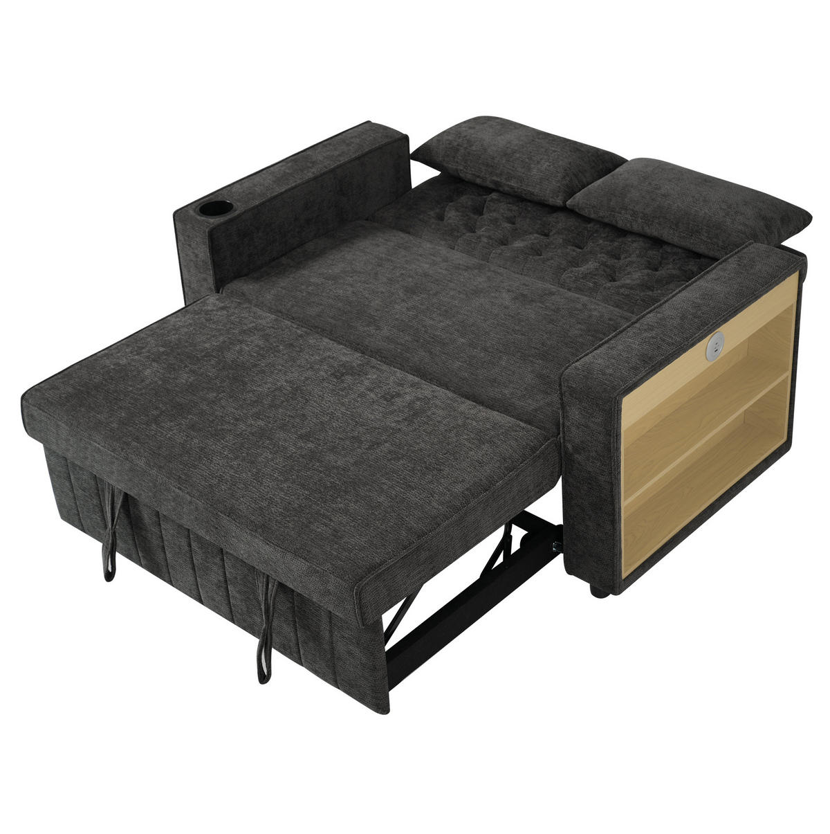 SCHLAFSOFA mit Schlaffunktion 140 x 137 cm Chenille Gray - Grau, Metall (137/84/140cm) - Meubliv