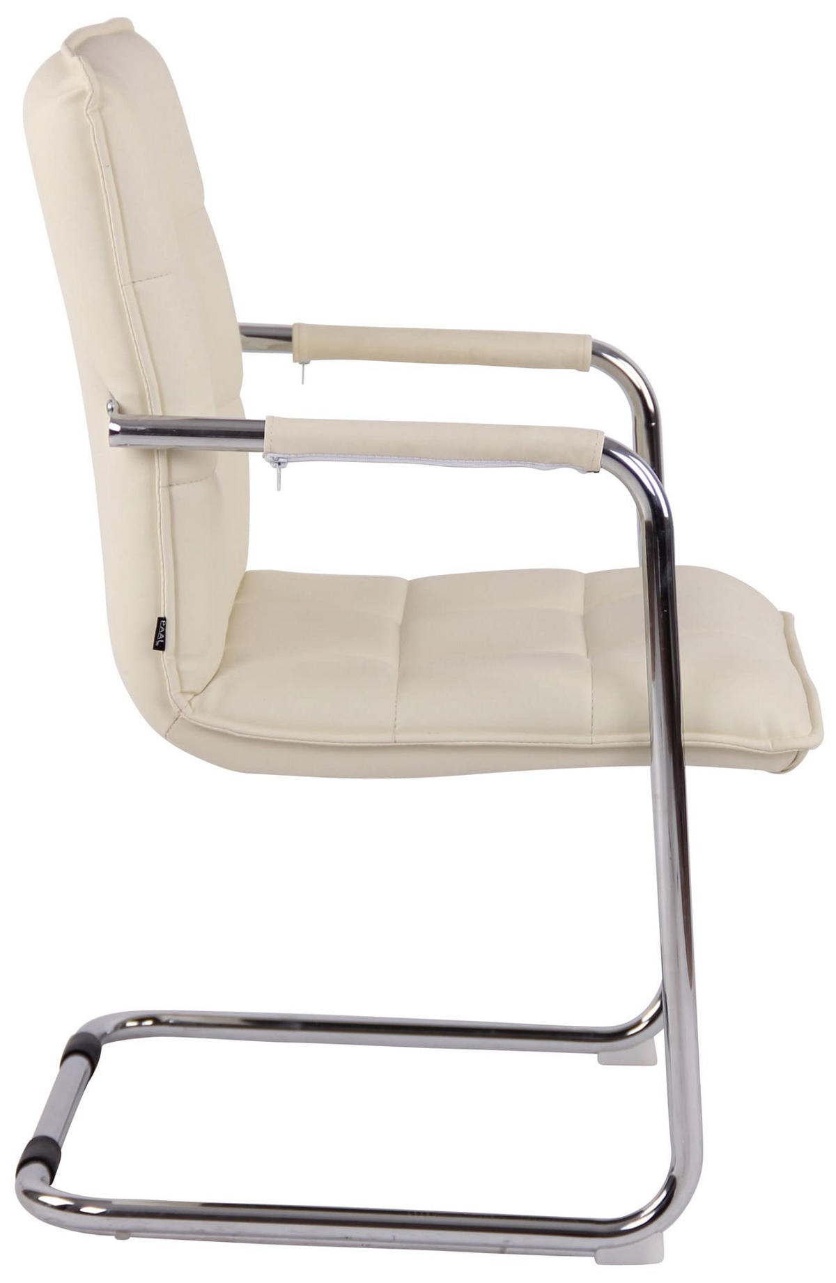 SCHWINGSTUHL 2er Set Lederlook creme - Chromfarben/Creme, Textil/Metall (57/89/64cm) - CLP