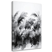 LEINWANDBILD Pampasgras Schwarz-Weiß 80x120cm - Schwarz, Textil (80/120cm) - Feeby