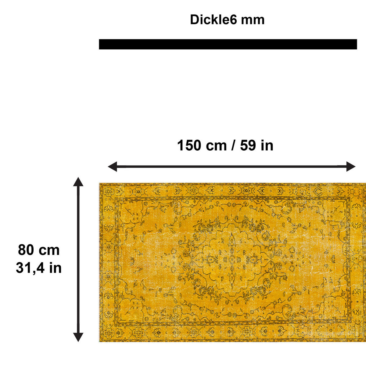 TEPPICH Giallo 80/150 cm - Multicolor, Textil (80/150cm) - Bamyum