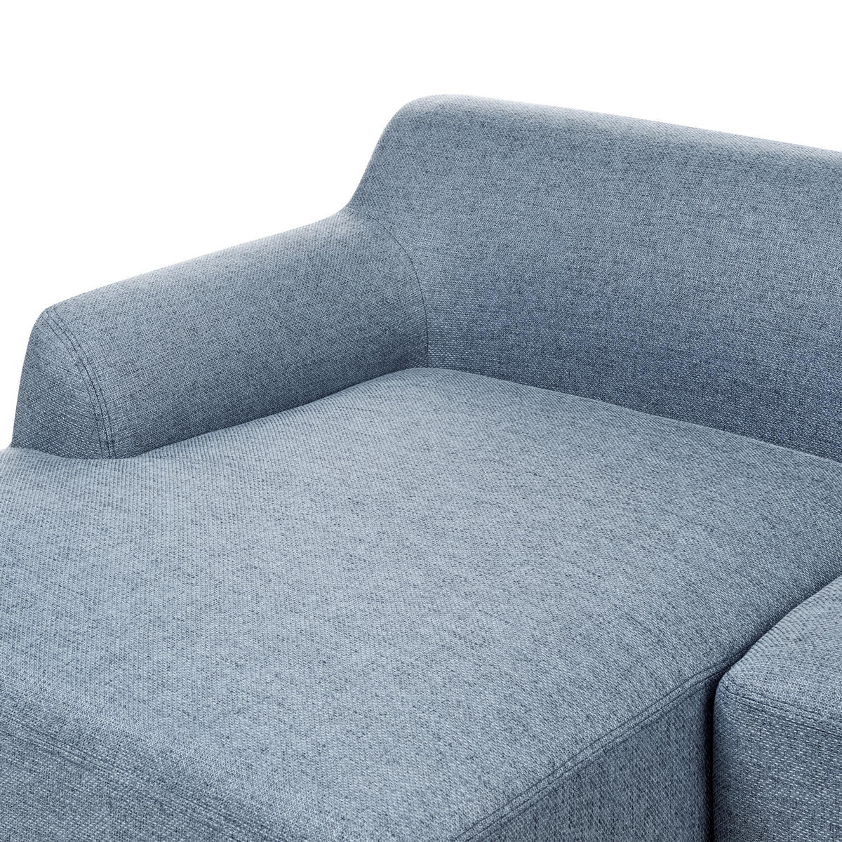 ECKSOFA 3-Sitzer Stoff Blau rechtsseitig Sosjo - Blau, Textil (251/132cm) - Beliani