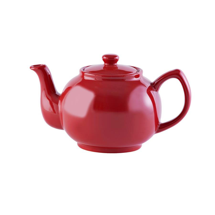 TEEKANNE 1100 ml Steingut glänzend rot, für 6 Tassen - Rot, Keramik (1.7L) - Price & Kensington