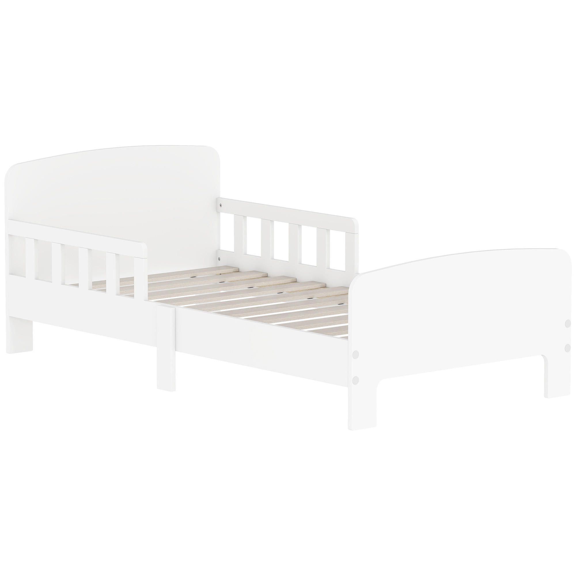 KINDERBETT 140x70 cm DE-14618 mit hohen Sicherheitsgittern Weiß - Weiß, Holzwerkstoff (70/140cm) - ComfortXL