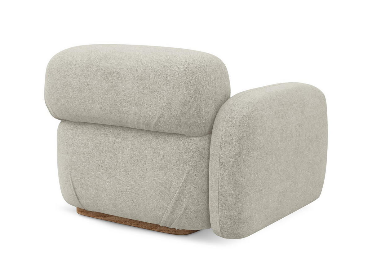 SOFAELEMENT Links Bouclé Stoff Beige - Beige/Creme, Holz/Textil (95/73/95cm) - Makamii