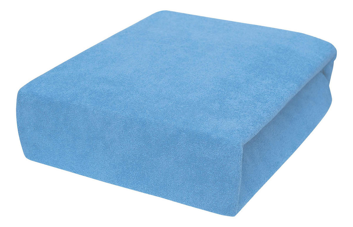 SPANNBETTLAKEN 160/200 cm, Frottee Elastisch 100 % Baumwolle Hellblau - Hellblau, Textil (160/200cm) - Best For Home
