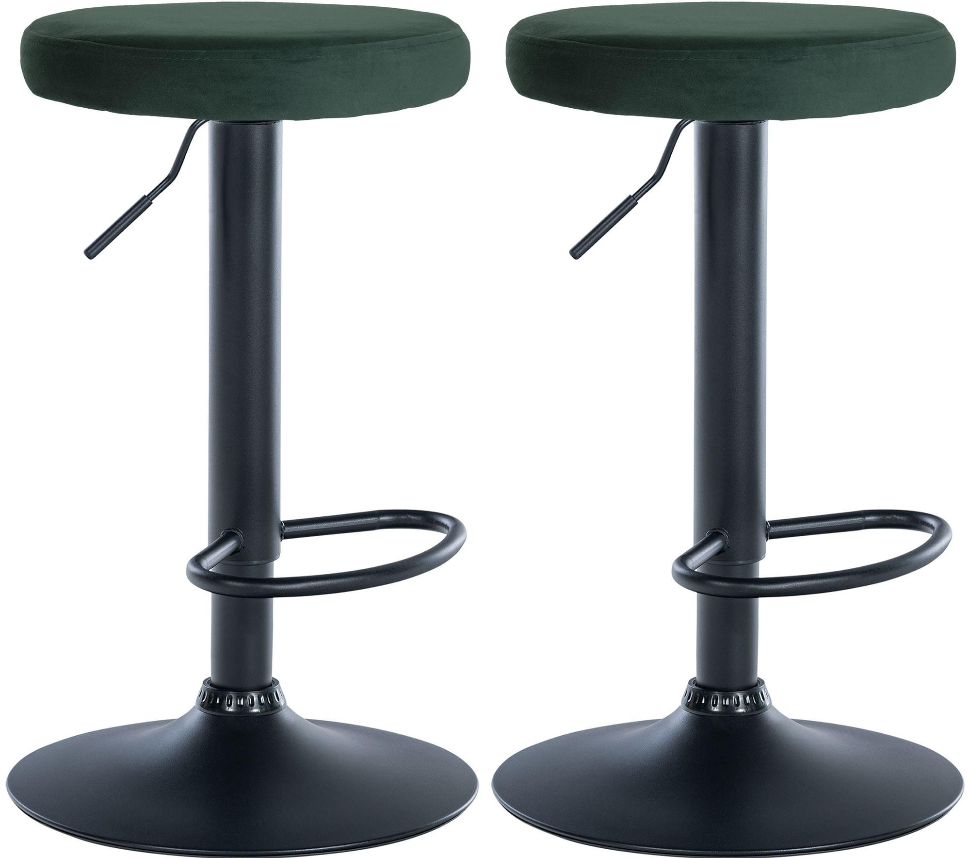 BARHOCKER 2er Set Samt grün - Grün, Textil/Metall (38.5/60/38.5cm) - CLP