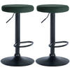 BARHOCKER 2er Set Samt grün - Grün, Textil/Metall (38.5/60/38.5cm) - CLP