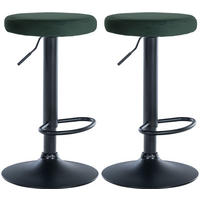 BARHOCKER 2er Set Samt grün - Grün, Textil/Metall (38.5/60/38.5cm) - CLP