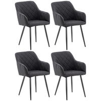 ARMLEHNENSTUHL 4er Set Stoff schwarz - Schwarz, Textil/Metall (47/84/44cm) - CLP