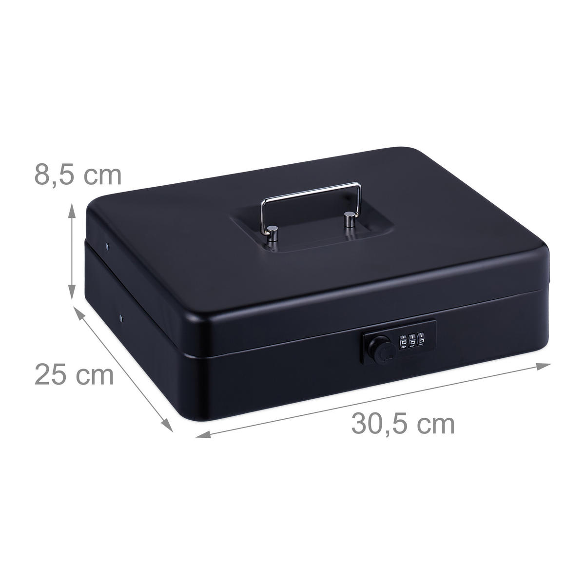 GELDKASSETTE Euro-Münzbrett - Schwarz, Kunststoff/Metall (30.5/8.5/25cm) - Relaxdays