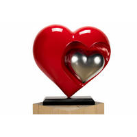 SKULPTUR Rot 47/44 cm - Rot/Silberfarben, Stein (5.8/44/20cm) - KUNSTLOFT