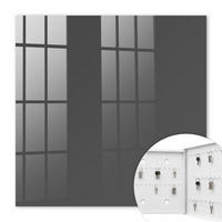 SCHLÜSSELBOX Weiß 30x30 cm – Türöffnung nach rechts - Dunkelgrau - Grau, Metall (30/30/5cm) - TULUP