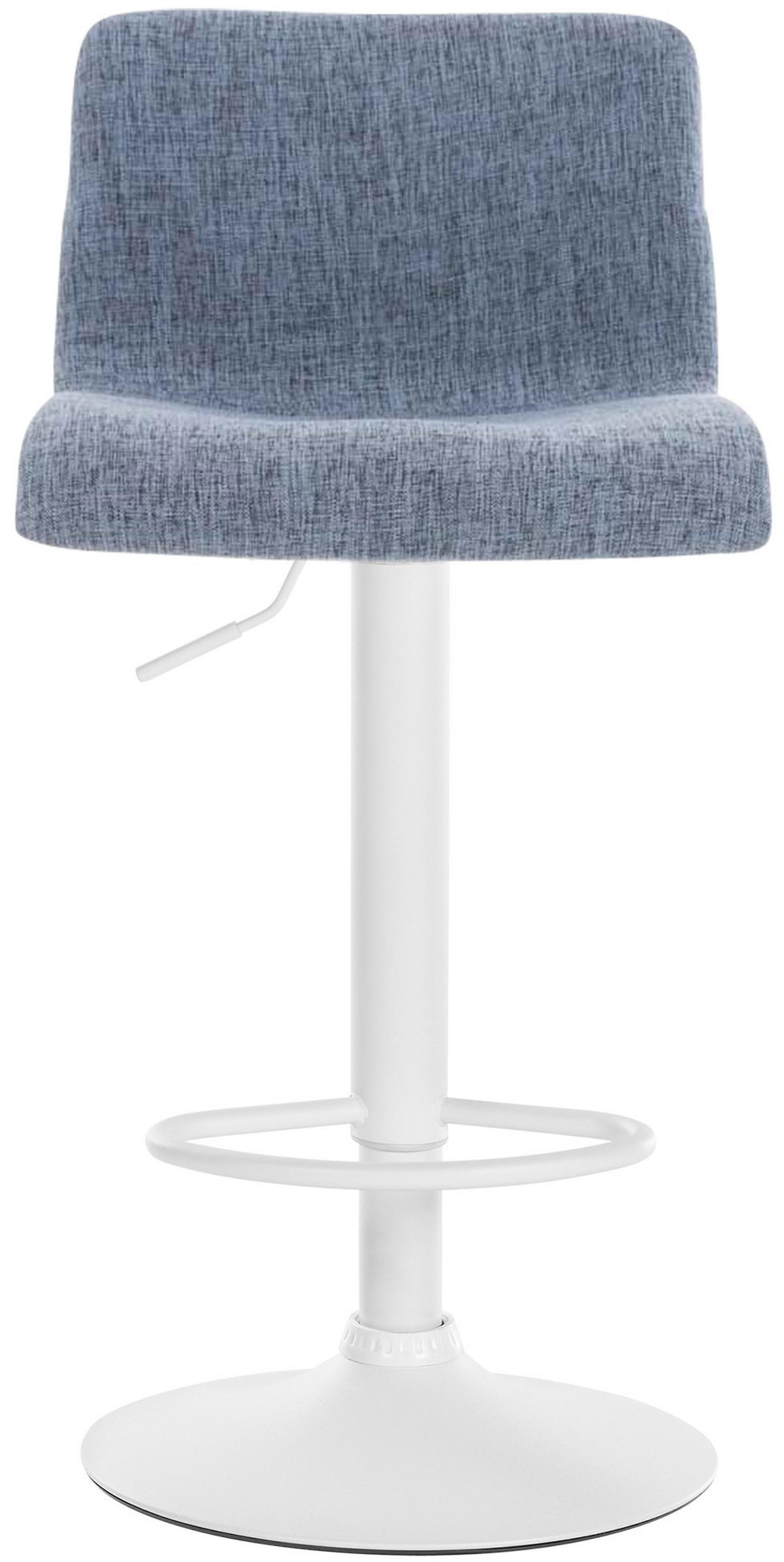 BARHOCKER Pesan Stoff Blau Weiß - Blau, Textil/Metall (39/84/36cm) - DELUKE