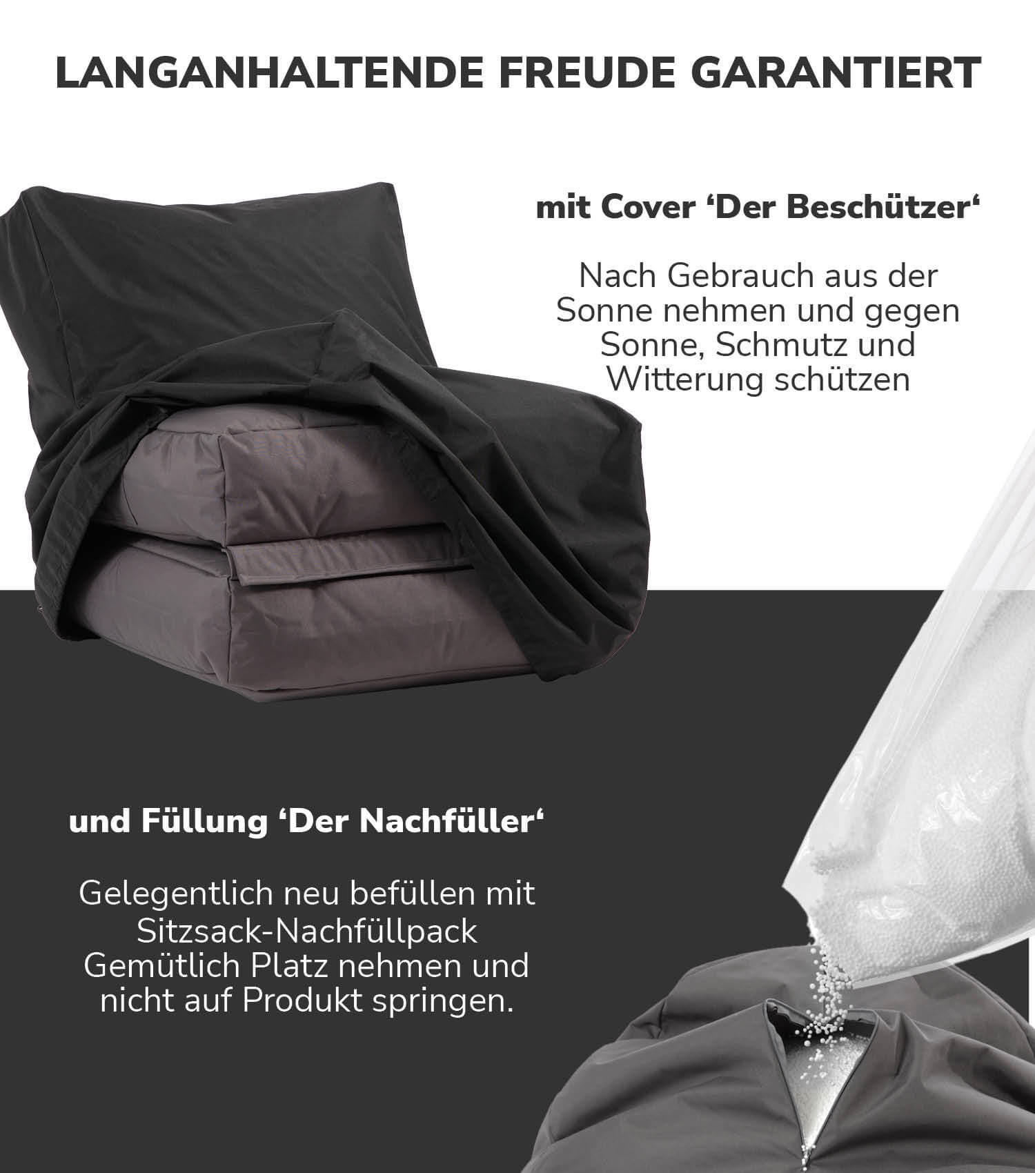 SITZSACK Der Summerdream - Hellgrau/Grau, Textil (70/80/90cm) - Mokebo