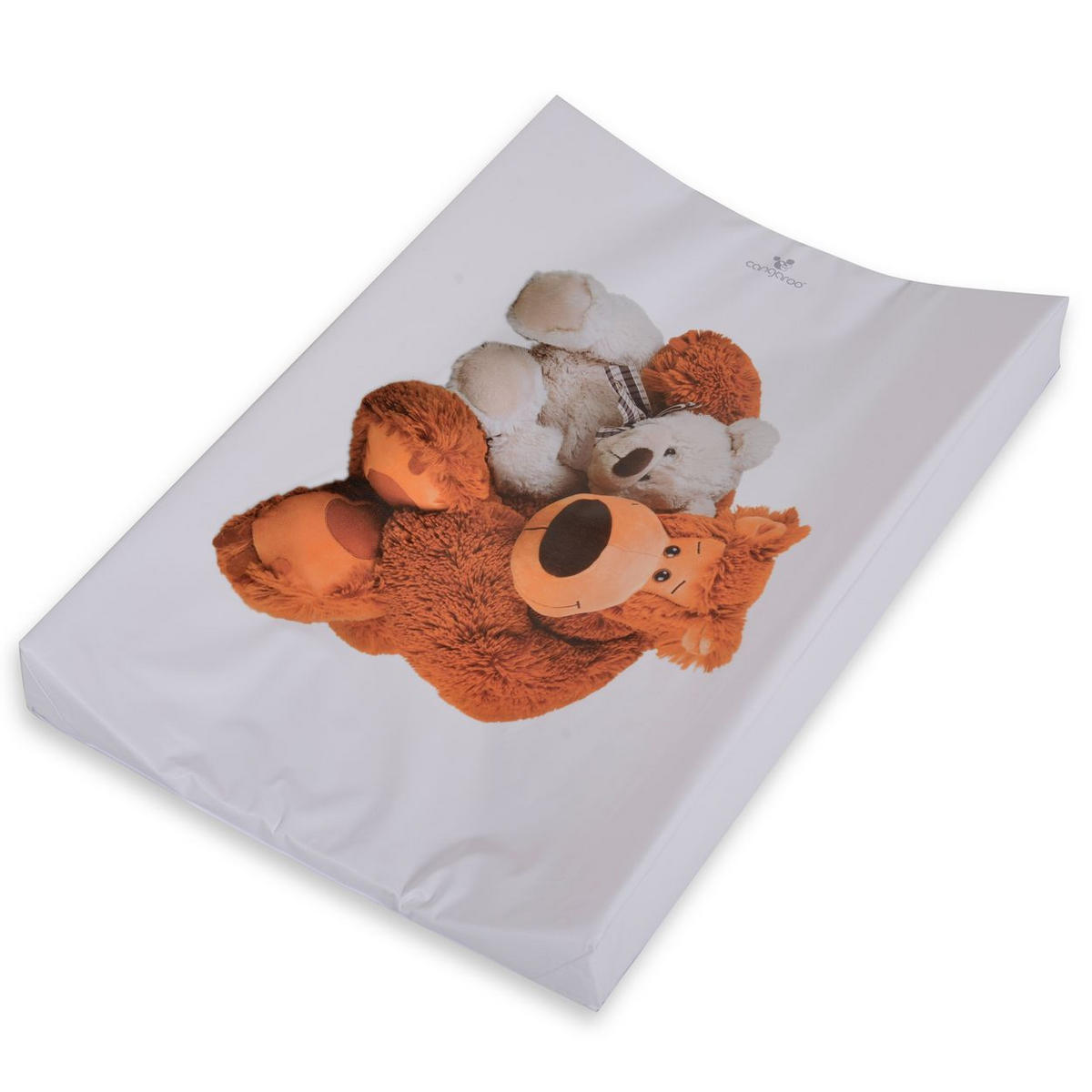 WICKELAUFLAGE Bären 67 x 44 cm weiß seitliche Erhöhung, abwaschbar, weiche Polsterung, ab Geburt - Weiß, Kunststoff (44/67cm) - Cangaroo