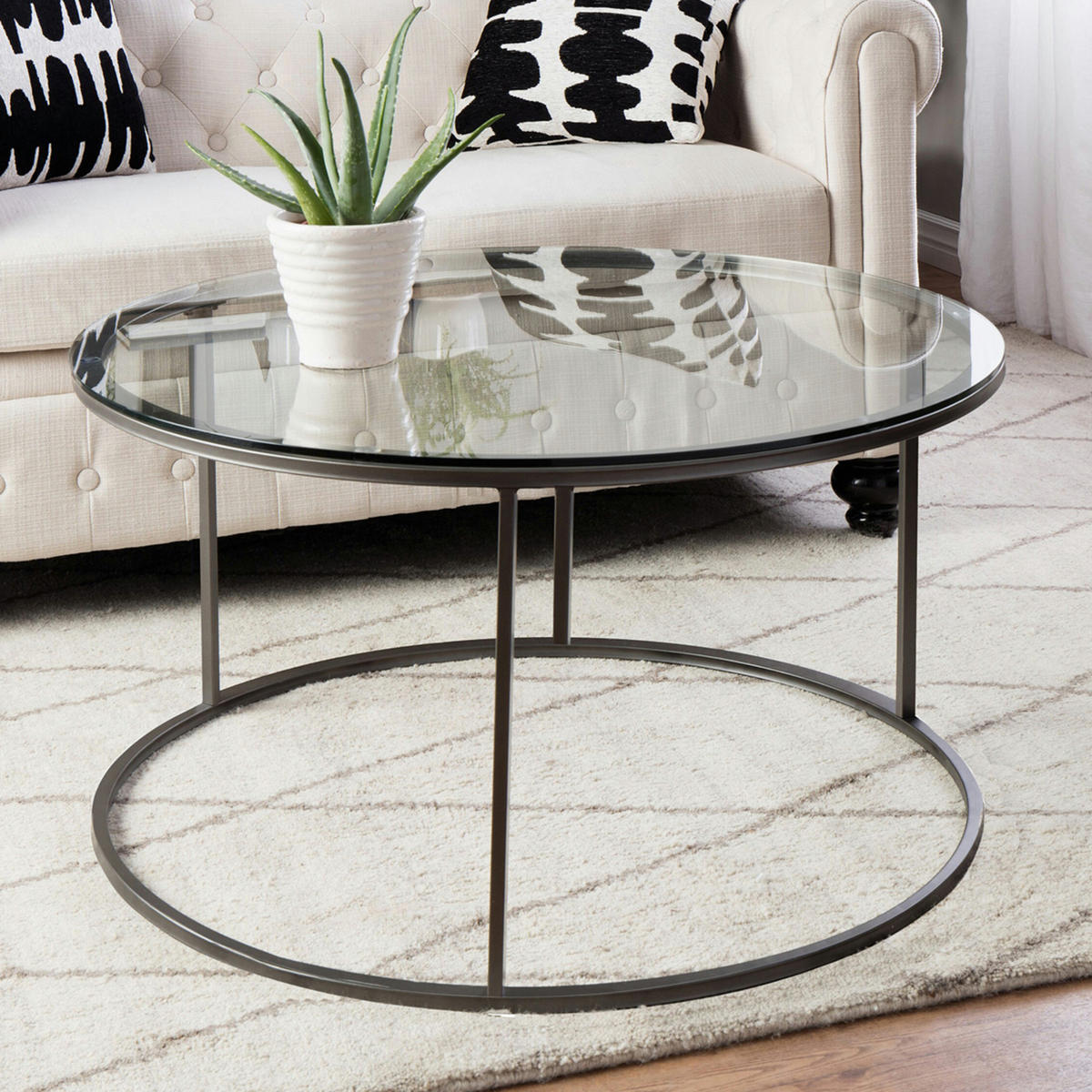 COUCHTISCH Kolari 45/80/80 cm - Klar, Metall (80/80/45cm) - [en.casa]