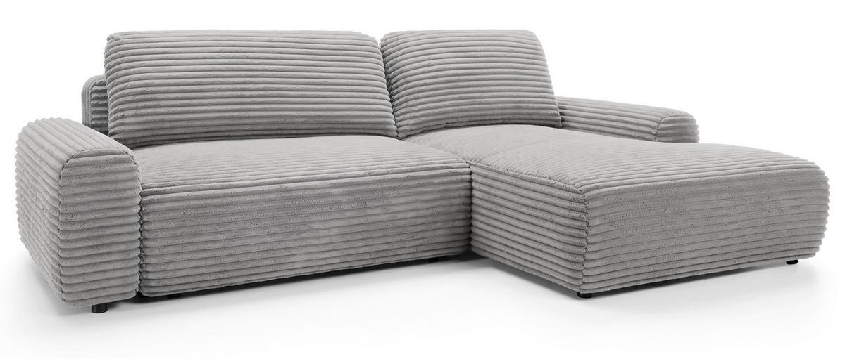 ECKSOFA Alferia Greige mit Cordbezug - Taupe/Schwarz, Kunststoff/Textil (162/264cm) - Selsey