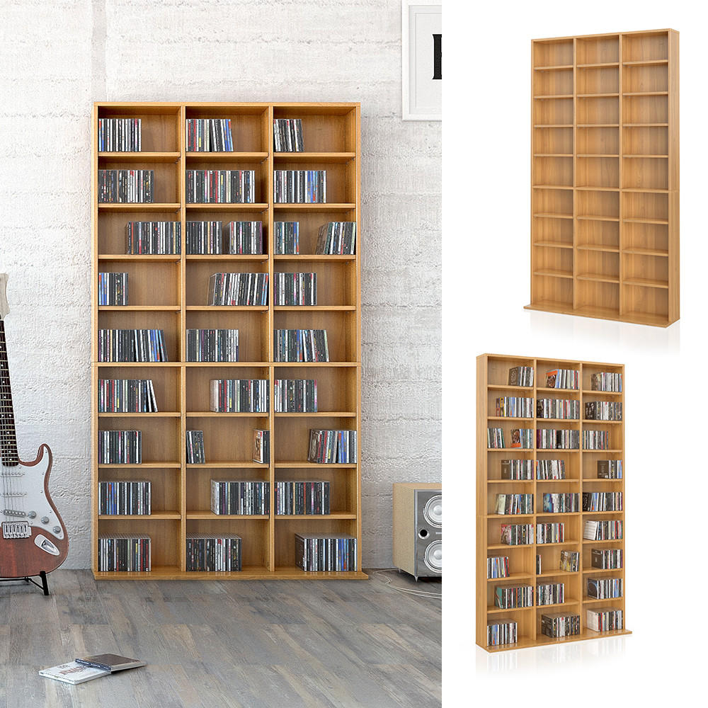 CD-REGAL Jukebox Buche 102 x 178 cm - Buchefarben, Holzwerkstoff (102/178/16cm) - Vicco