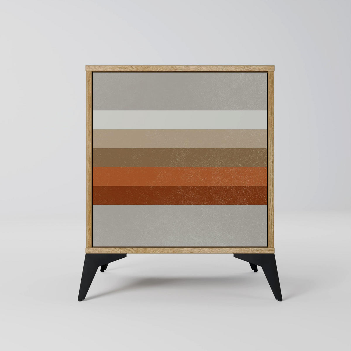 SIDEBOARD PECULIAR TRAIL, Eichefarben, 57,5x42x75,5 cm, Goldfarbene Metallfüße - Eichefarben/Goldfarben, Holzwerkstoff/Metall (57.5/75.5/42cm) - SpaceRebels