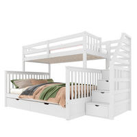 ETAGENBETT 90/200 über 140/200 cm in Weiß mit Schubladen und Stauraum - Weiß, Holzwerkstoff (90/200cm) - OKMYHOME