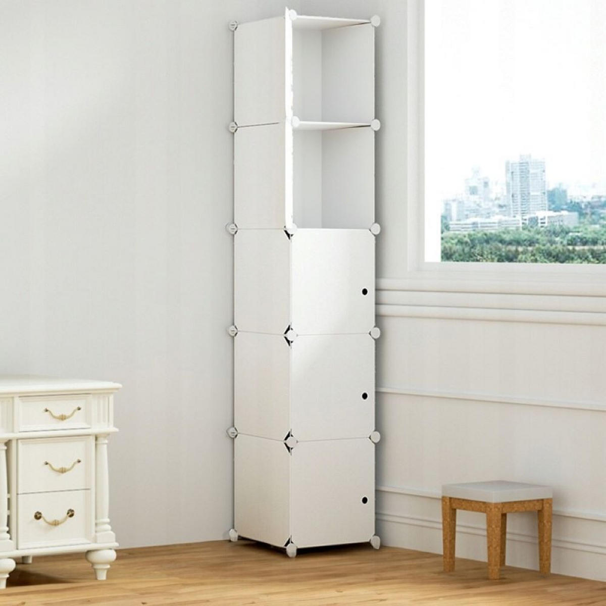 KLEIDERSCHRANK, weiß 39/37/185 cm - Weiß, Kunststoff (39/185/37cm) - Rebiko