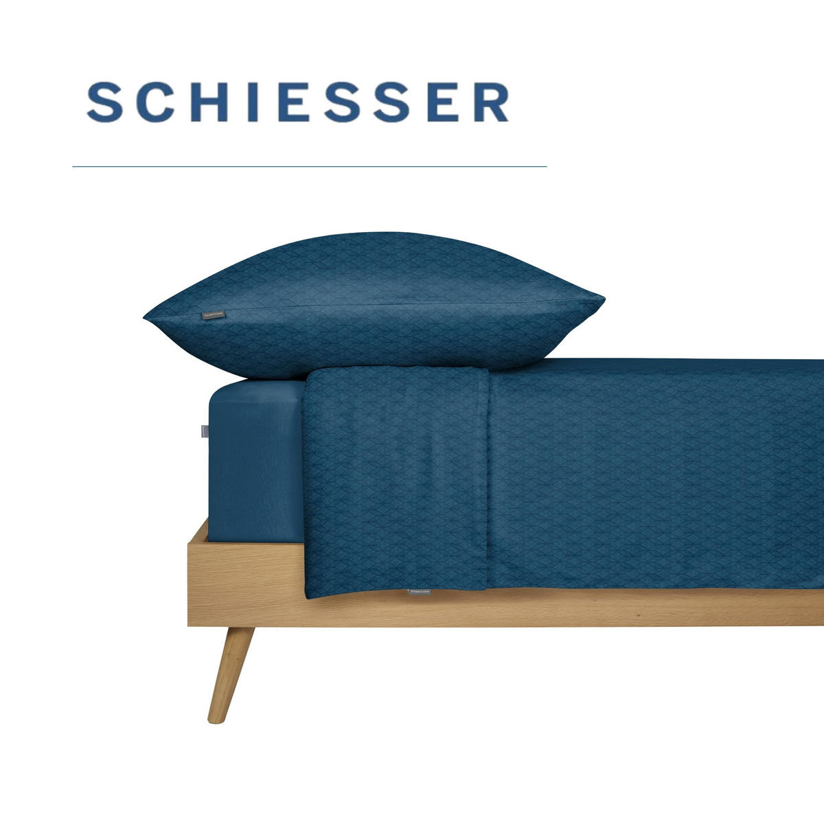 BETTWÄSCHESET Dotted Diamond - Feinbiber - 2-teilig - 135x200 cm - Petrol - Petrol, Textil (135/200cm) - SCHIESSER