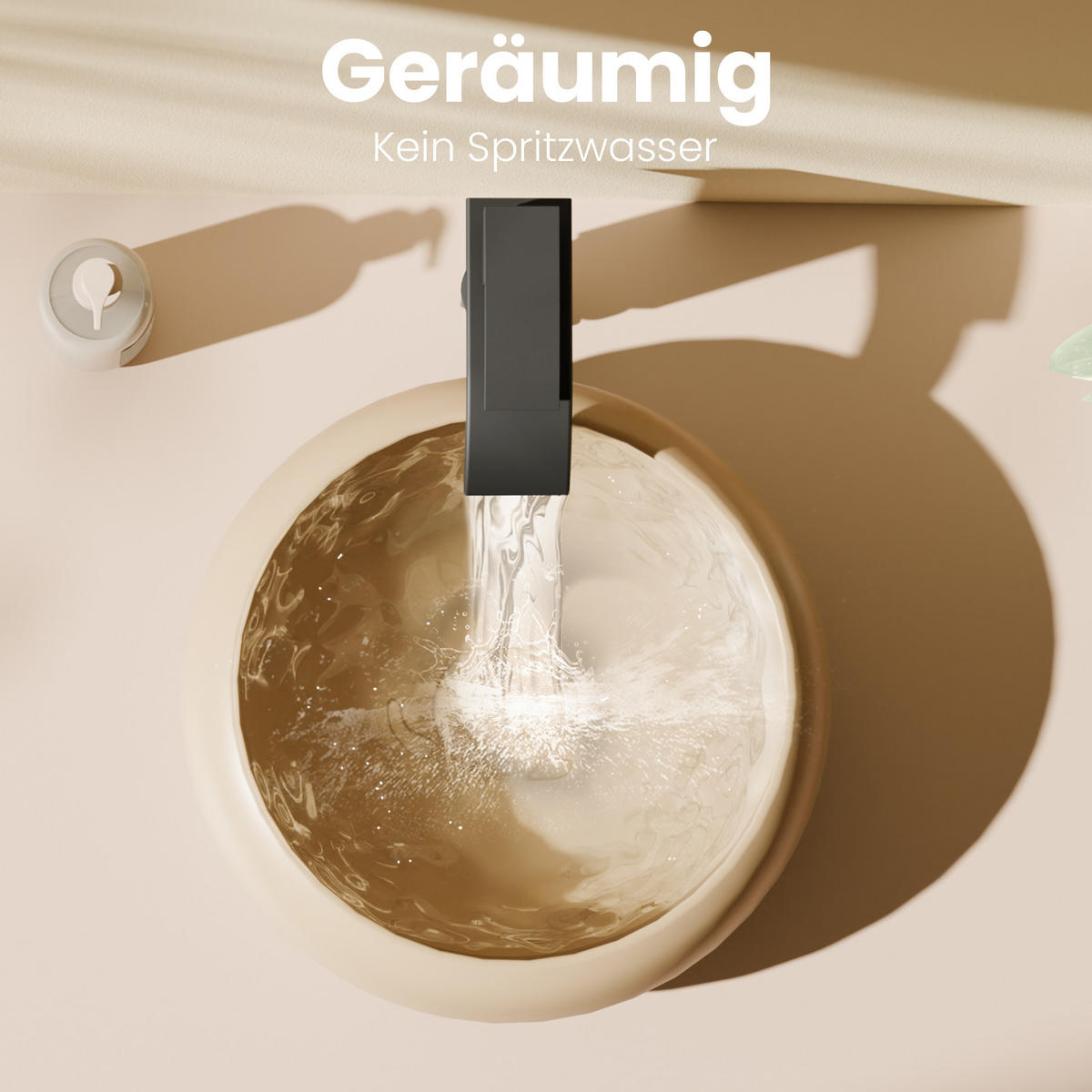 WASCHBECKEN Rund Gebogen Aufsatzmontage Mattbeige - Beige, Keramik (36/12/36cm) - EMKE