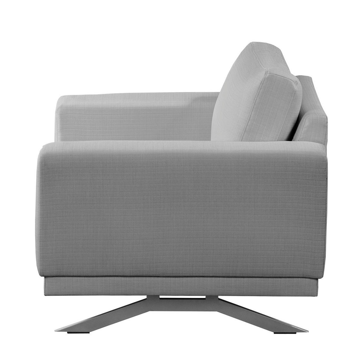 SESSEL - Strukturstoff - Hellgrau, Textil (121/81/89cm) - home24