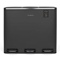 TRETMÜLLEIMER 54L 3 Fächer 18L - edition anthrazitgrau N°990 - Grau, Metall (61.5/56/34.5cm) - Les Collectors