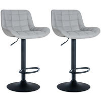 BARHOCKER 2er Set Tower Kunstleder grau - Schwarz/Grau, Kunststoff/Metall (48/105/54cm) - TPFLiving