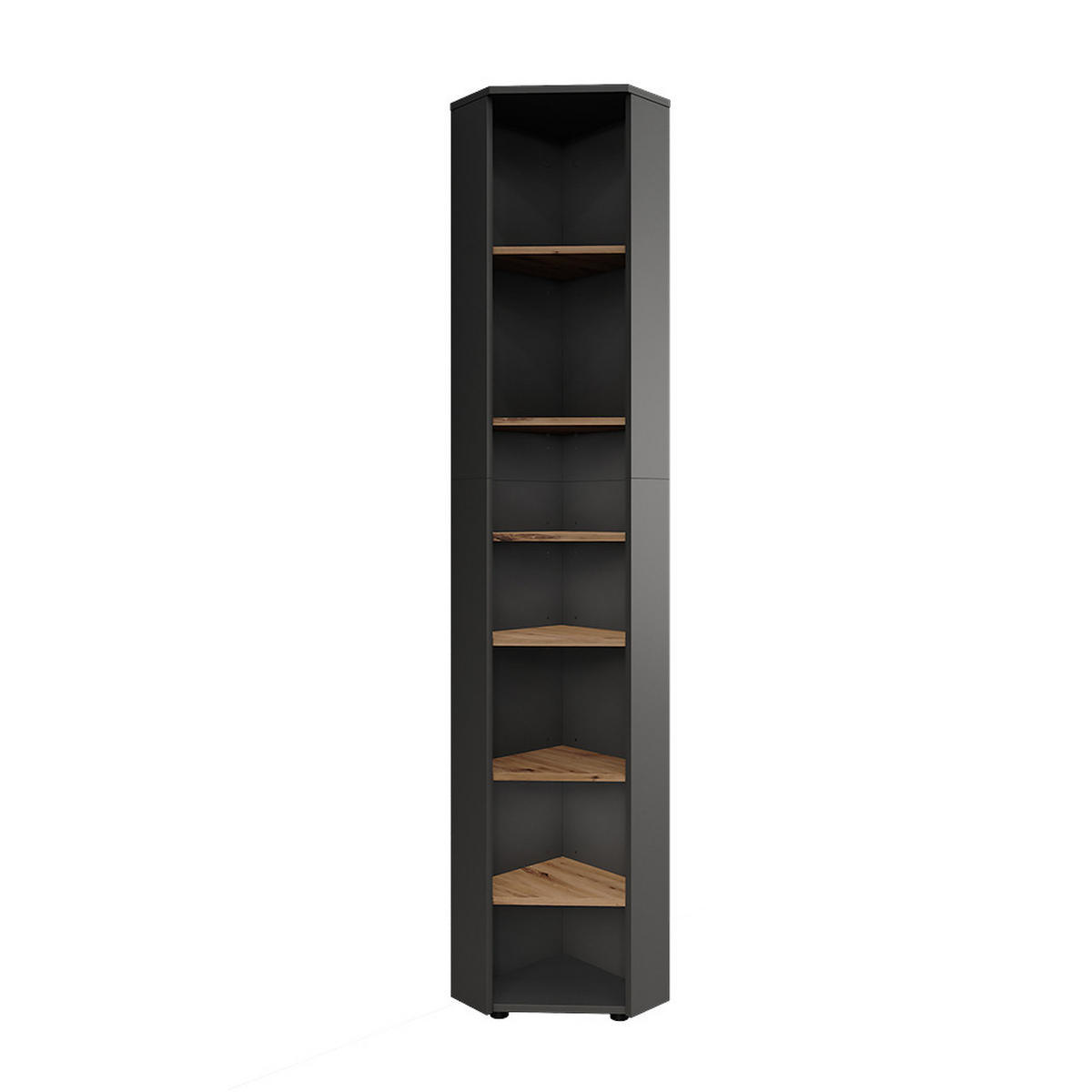 ECKHOCHSCHRANK Irma Anthrazit/Artisan 33 x 192 cm 7 Fächer - Anthrazit/Eiche Artisan, Holzwerkstoff (33/192/33cm) - Vicco