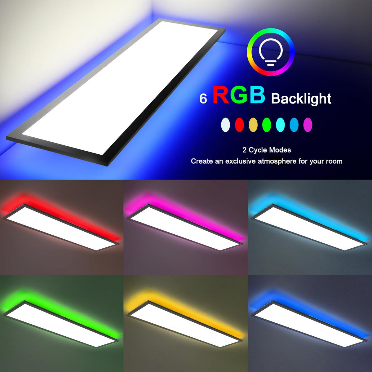 DECKENLEUCHTE PA1041FVB LED Panel Dimmbar 100/25/3.9 CM - Weiß, Metall (100/25/3.9cm) - LOVHAUS