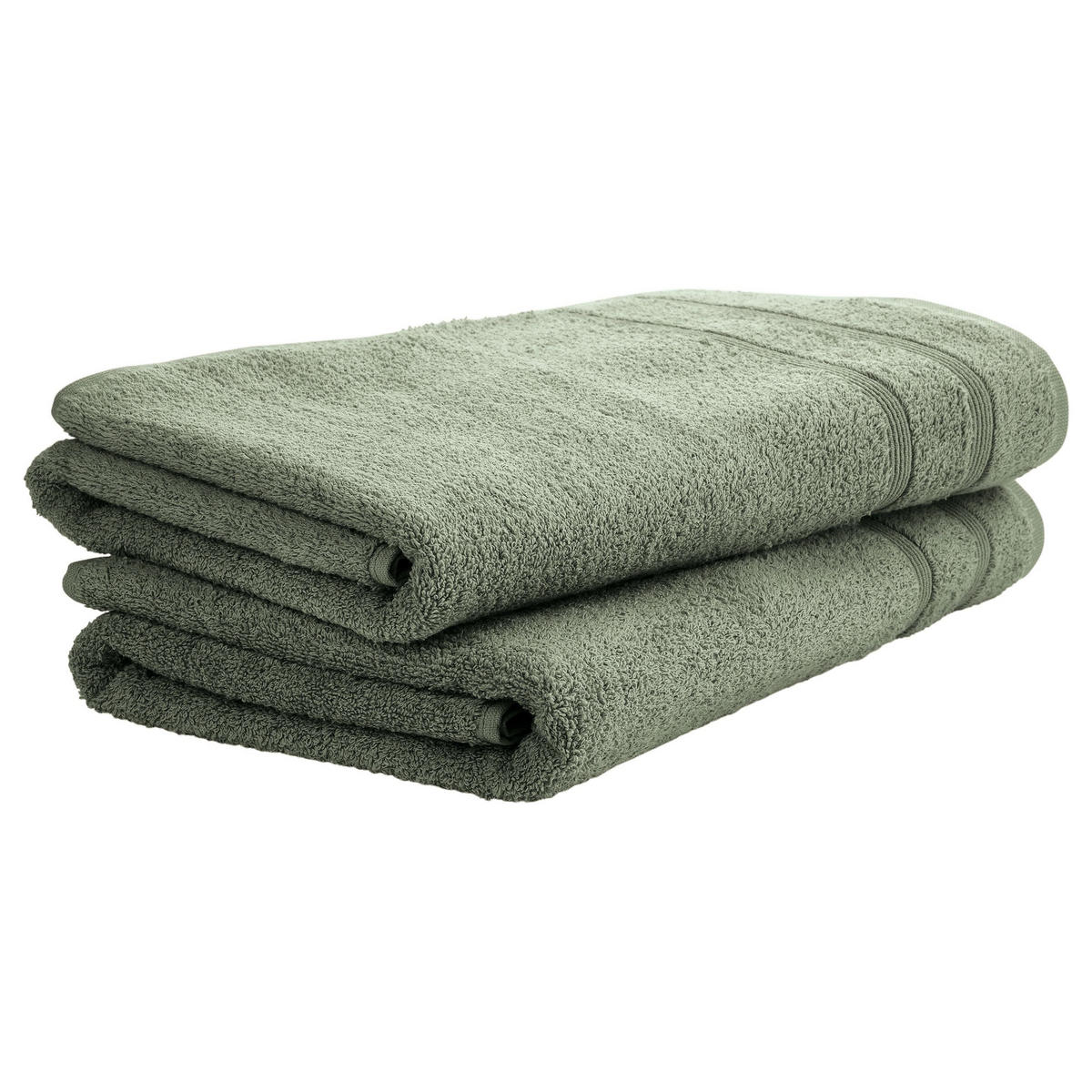 DUSCHTUCHSET Brooklyn - 2-teilig - 70x140 cm - Grün - Grün, Textil (70/140cm) - Uncover by Schiesser