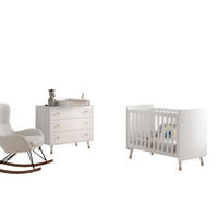 BABYZIMMER Set Kamillah 3 aus MDF in Satin Weiß - Weiß, Holzwerkstoff (224/96/74cm) - 58aufmkessel