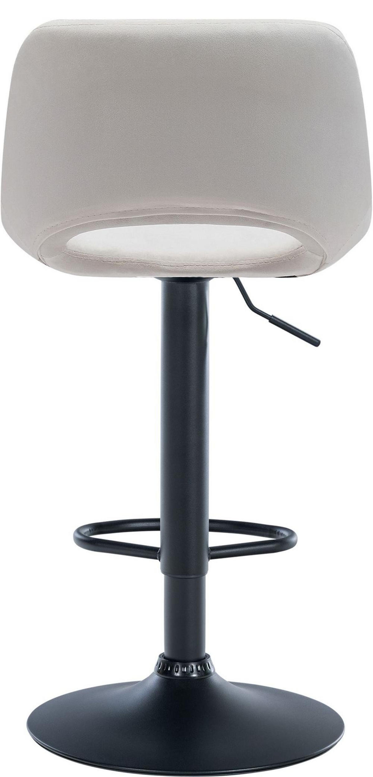 BARHOCKER 2er Set Samt creme - Creme/Schwarz, Textil/Metall (42/86/46cm) - CLP