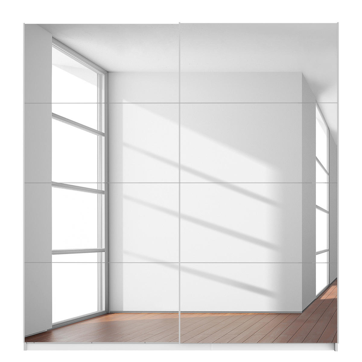 SCHWEBETÜRENSCHRANK - Weiß, Glas/Holzwerkstoff (225/236/68cm) - home24