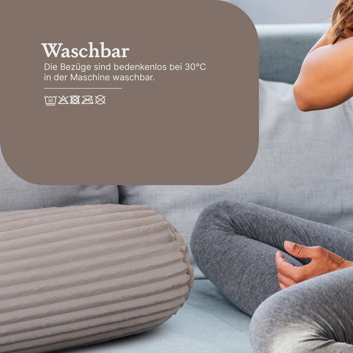 DEKOKISSEN Cord 20x70 cm Hellbraun - Hellbraun, Textil (20/70cm) - Bestlivings