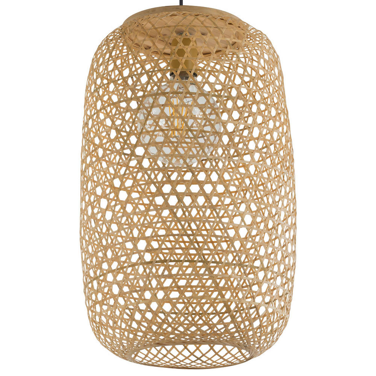 LED HÄNGELEUCHTE Bambus Geflecht Braun - Braun, Holz (31/31/135cm) - Globo Lighting