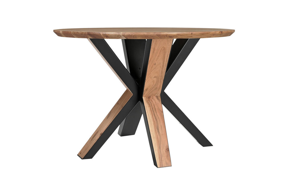 ESSTISCH KIMBERLY - Beige/Schwarz, Holz/Metall (105/105/77cm) - SAM