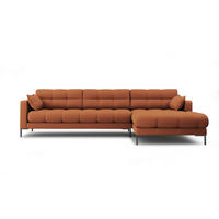 ECKSOFA rechts Mamaia aus strukturiertem Stoff ziegelstein 5 Sitzplätze - Braun, Textil (185/293cm) - Micadoni