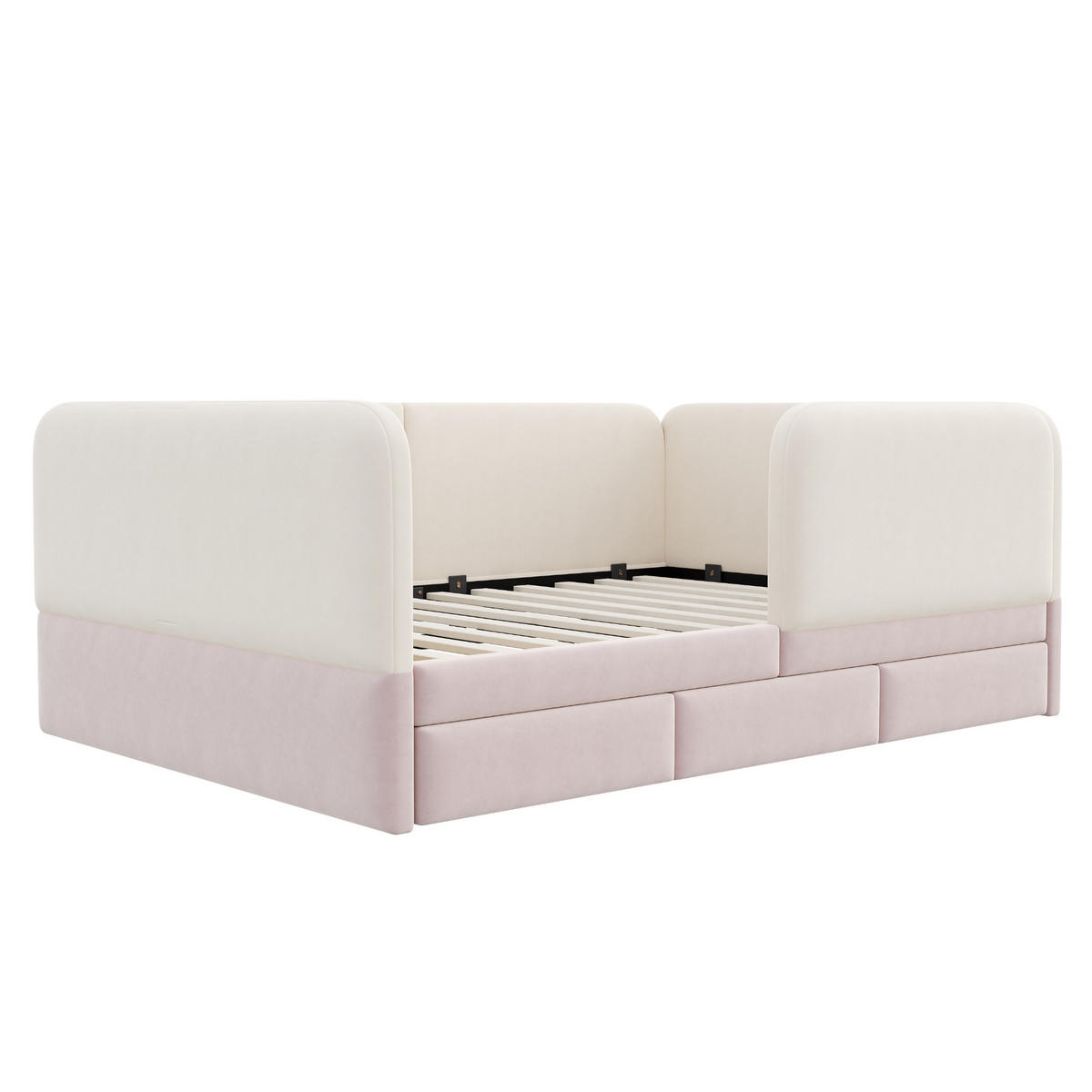 KINDERBETT 140/200 cm mit Sicherheitsumrandung, DE-41701, in Rosa - Pink, Holzwerkstoff (140/200cm) - ComfortXL