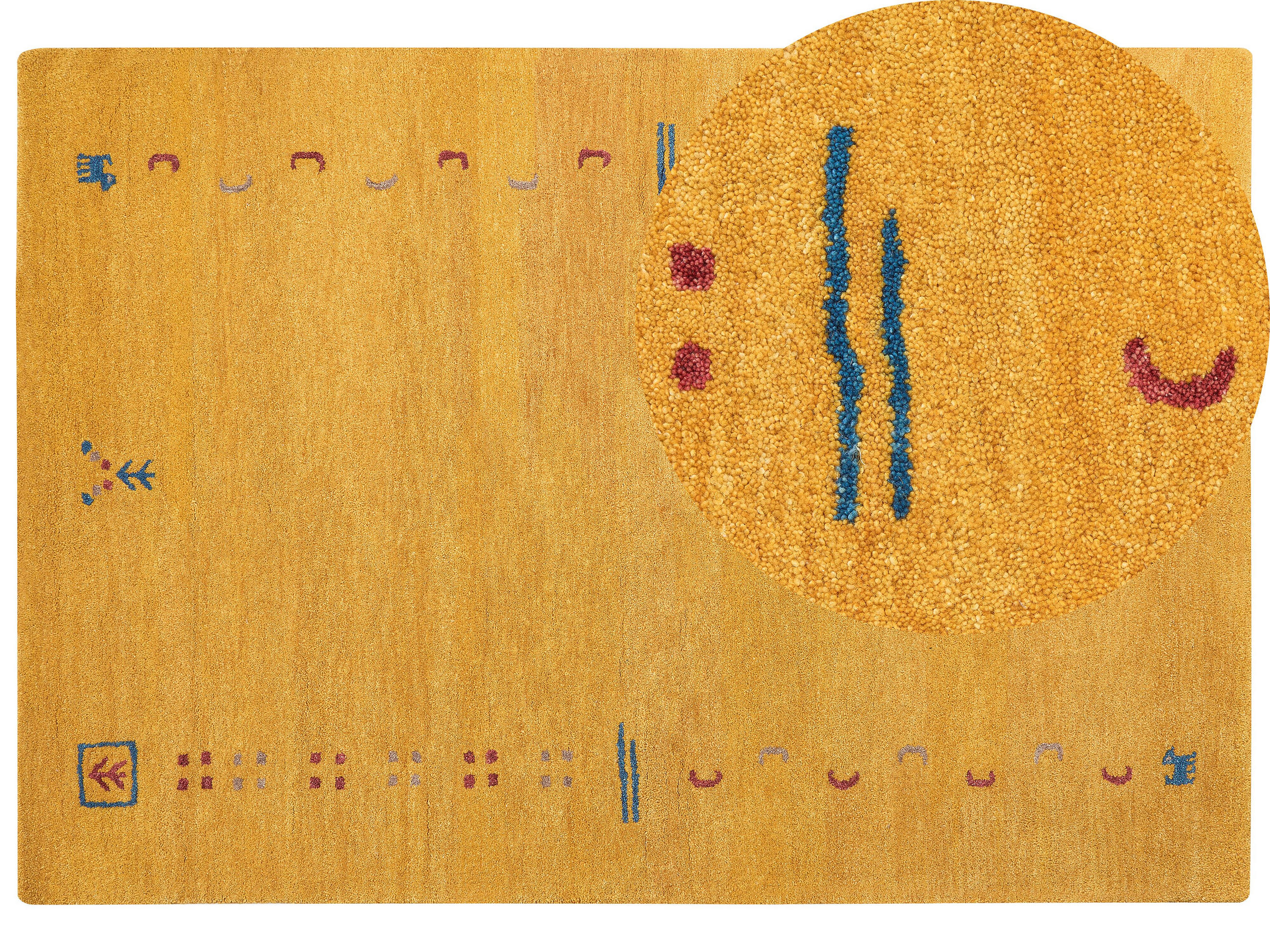 KURZFLOR-GABBEH Akalan 230/160 cm - Gelb, Textil (160/230cm) - Beliani