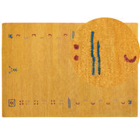 KURZFLOR-GABBEH Akalan 230/160 cm - Gelb, Textil (160/230cm) - Beliani