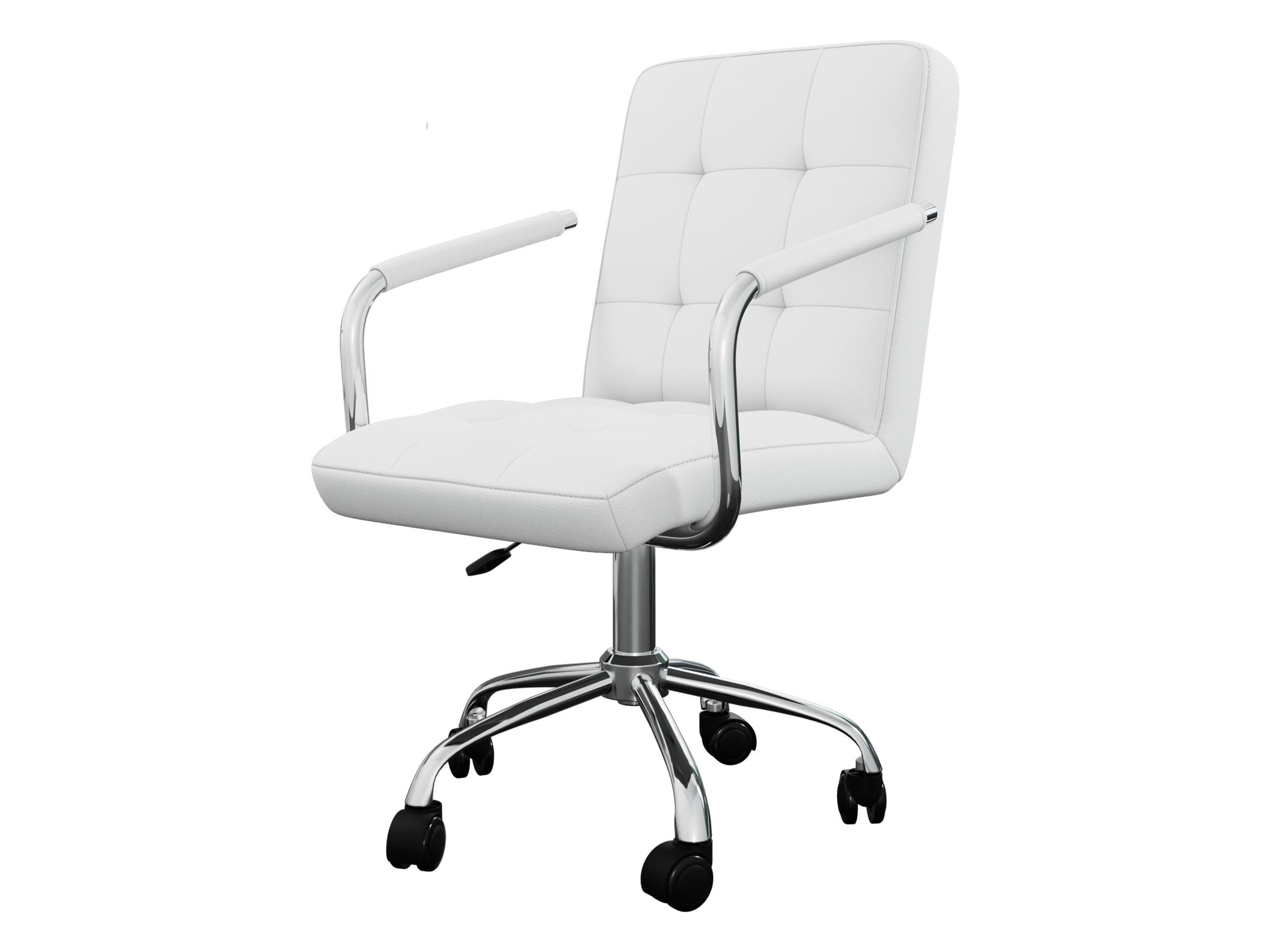 DREHSTUHL Muz 629-1 - Silberfarben/Weiß, Textil/Metall (58/92/52cm) - MIRJAN24