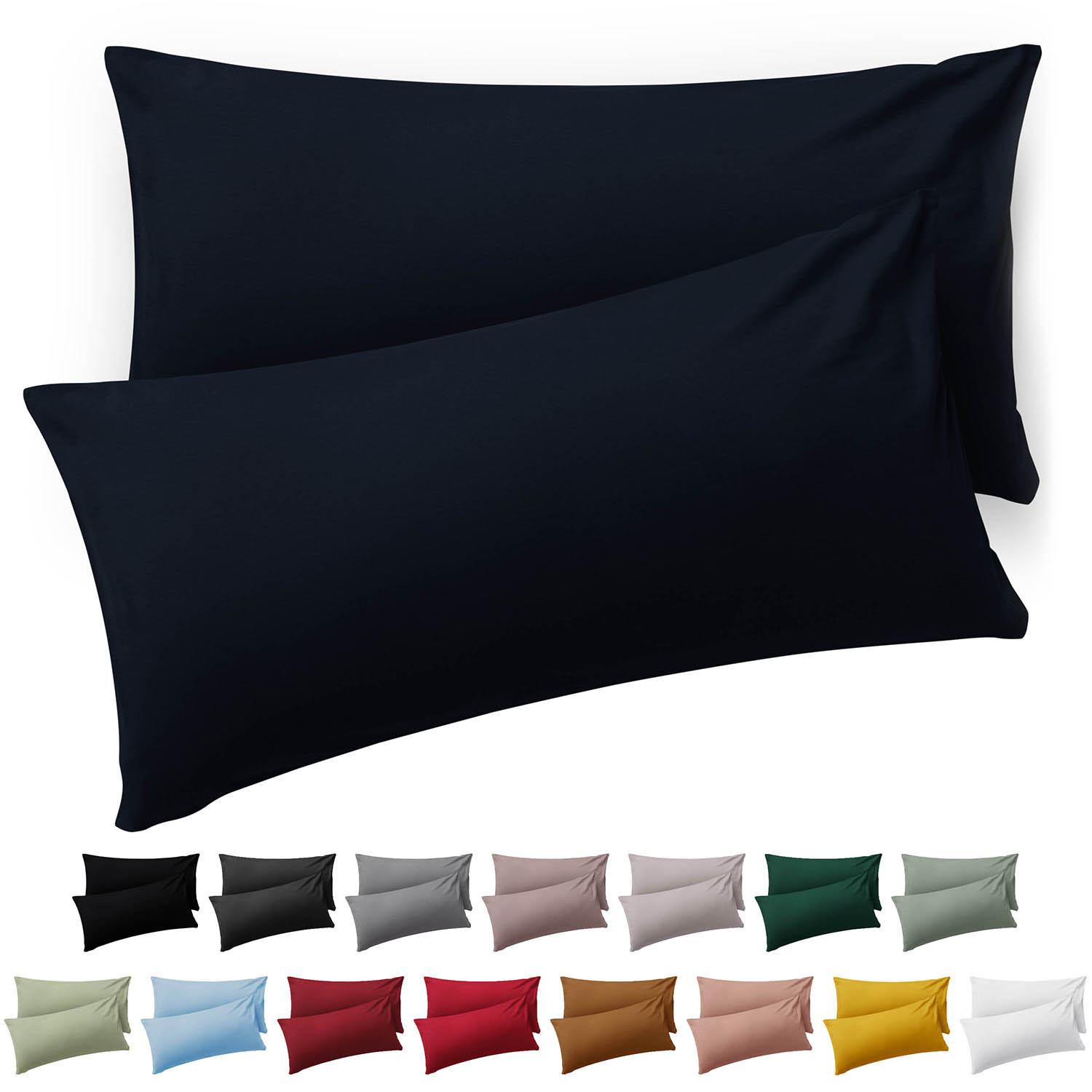 KISSENBEZUG Ellen 40/80 cm, 2er-Set, Dunkelblau - Dunkelblau, Textil (80/40cm) - Blumtal