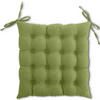 SITZKISSEN 16-Punkt grün 40/40 cm mit Steppung und Halte-Bändern - Grün, Textil (40/40/4cm) - wometo