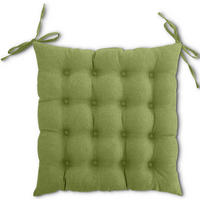 SITZKISSEN 16-Punkt grün 40/40 cm mit Steppung und Halte-Bändern - Grün, Textil (40/40/4cm) - wometo