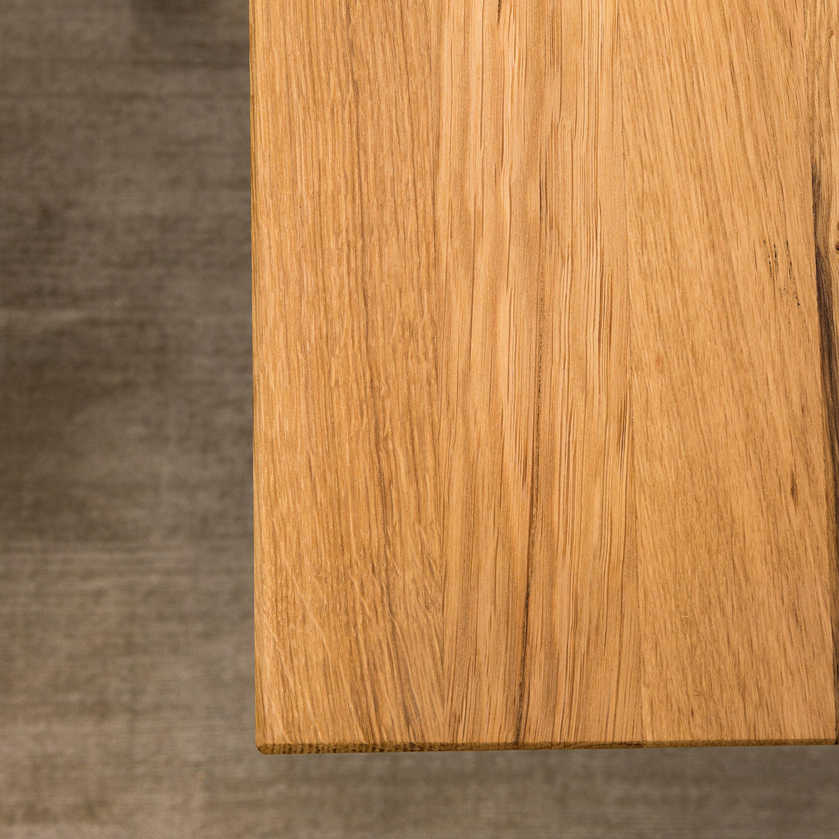 ESSTISCH - Eiche massiv / Metall - Eichefarben/Schwarz, Holz (90/180/77cm) - home24